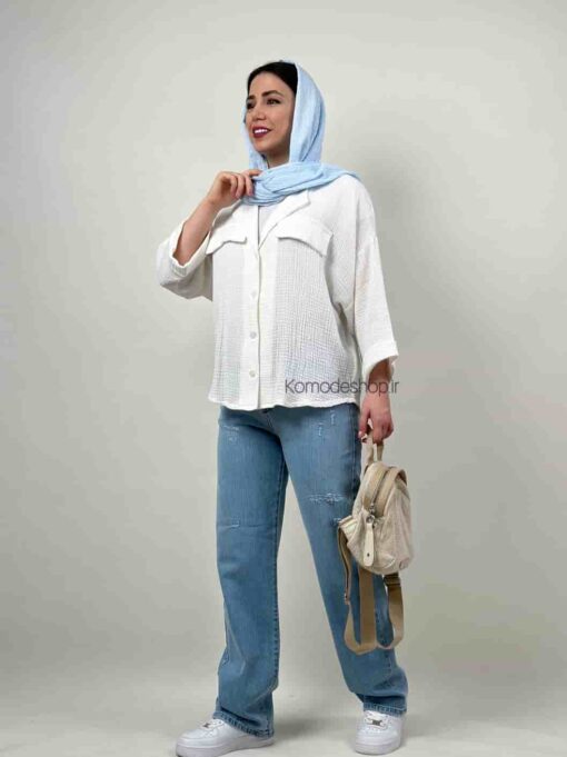 شومیز دبل فیس یقه انگلیسی - Image 11