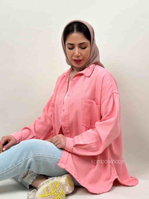 شومیز مانتویی کتان کاغذی مایا - Image 4