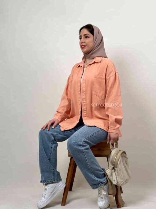 شومیز مانتویی کتان کاغذی مایا - Image 14