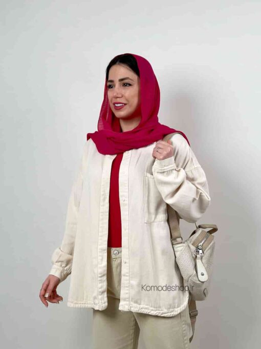 شومیز مانتویی کتان کاغذی مایا - Image 18