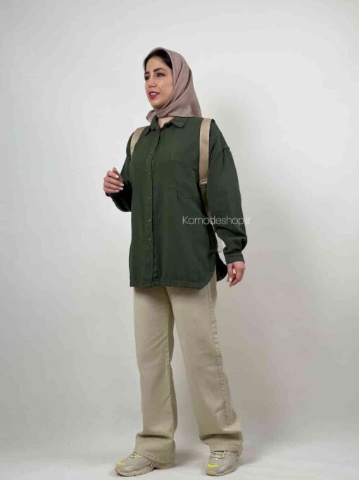 شومیز مانتویی کتان کاغذی مایا - Image 10