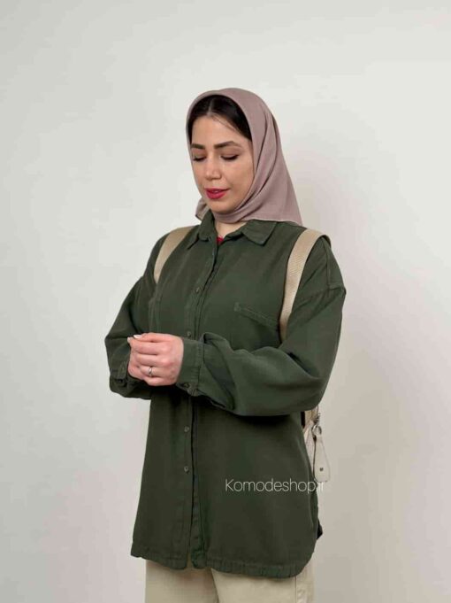 شومیز مانتویی کتان کاغذی مایا - Image 9
