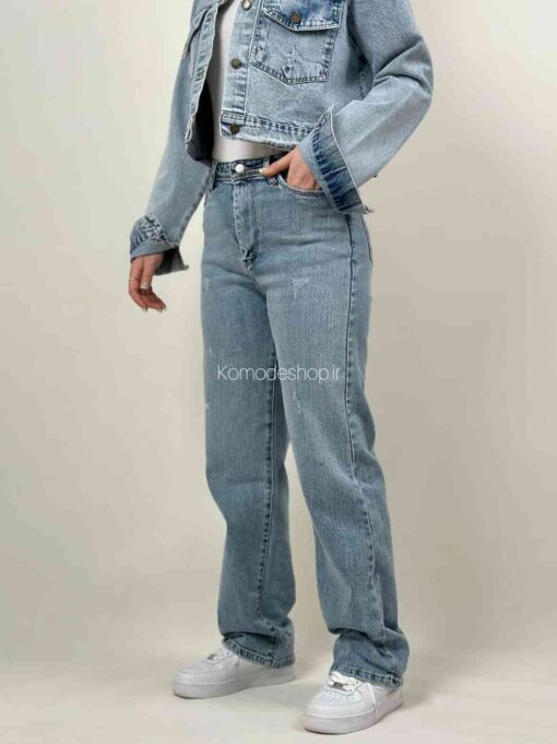 شلوار واید استایل کمر ساده سنگشور وسط - Image 2