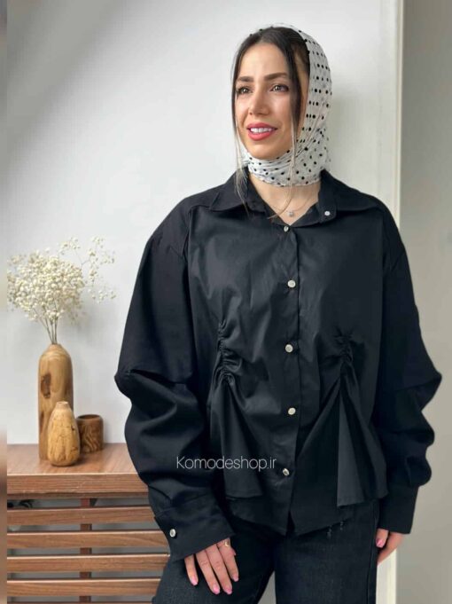 شومیز ترکیبی وارداتی H جین پوپلین - Image 8