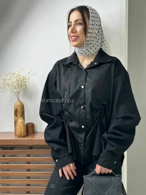 شومیز ترکیبی وارداتی H جین پوپلین - Image 2
