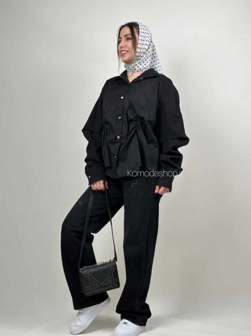 شومیز ترکیبی وارداتی H جین پوپلین - Image 7