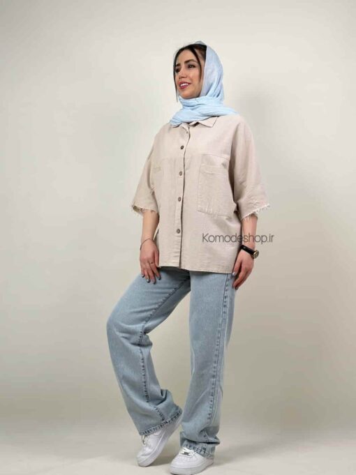 شومیز لینن آستین ریش بهار - Image 17