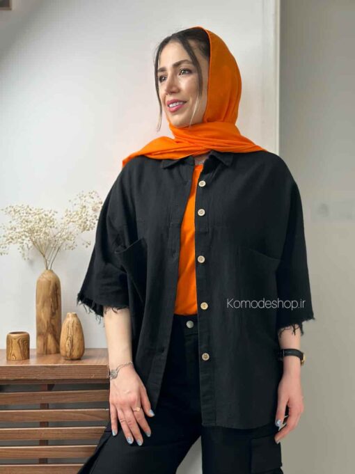 شومیز لینن آستین ریش بهار - Image 8