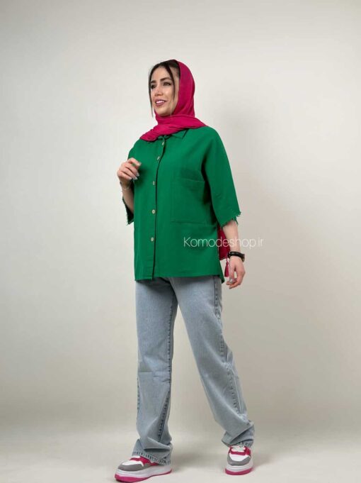 شومیز لینن آستین ریش بهار - Image 13