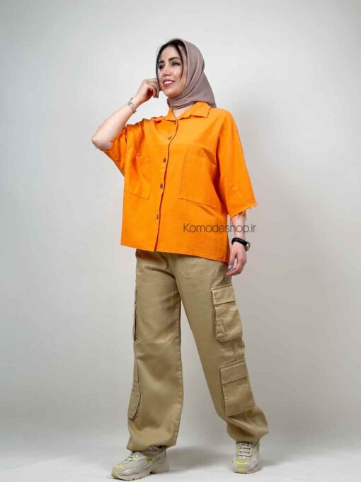 شومیز لینن آستین ریش بهار - Image 15