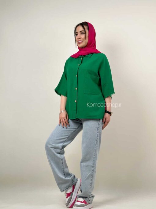 شومیز لینن آستین ریش بهار - Image 21