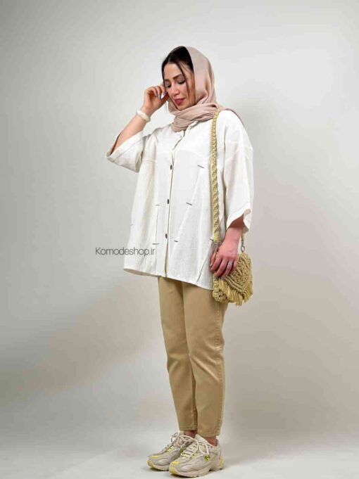 شومیز نچرال پینه دوزی ماهک - Image 6