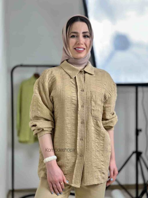 شومیز حصیری پفکی کوک دوزی سوزان - Image 3