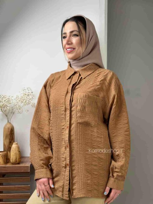 شومیز حصیری پفکی کوک دوزی سوزان - Image 6