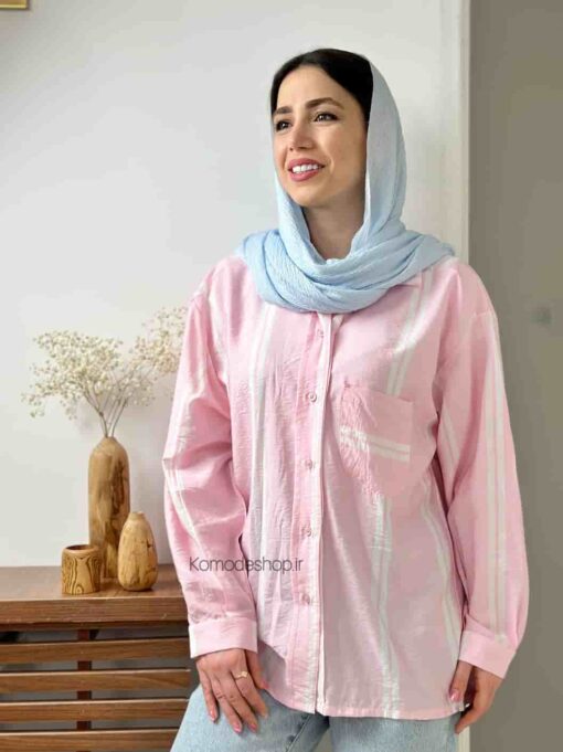 شومیز مانتویی راه راه سمیر - Image 20