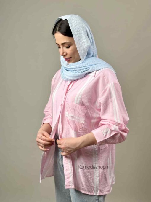 شومیز مانتویی راه راه سمیر - Image 5