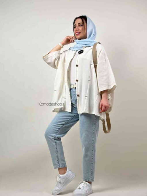 شومیز نچرال پینه دوزی ماهک - Image 5