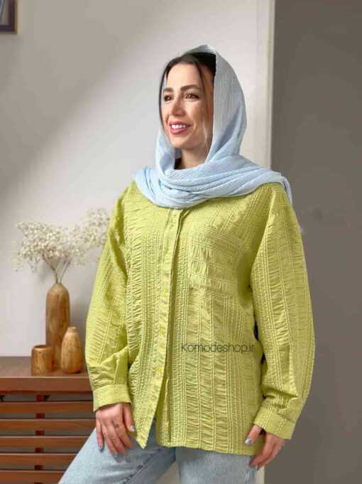شومیز حصیری پفکی کوک دوزی سوزان - Image 12