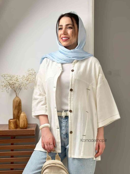 شومیز نچرال پینه دوزی ماهک - Image 4