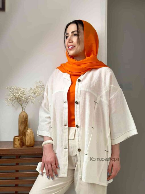 شومیز نچرال پینه دوزی ماهک - Image 3