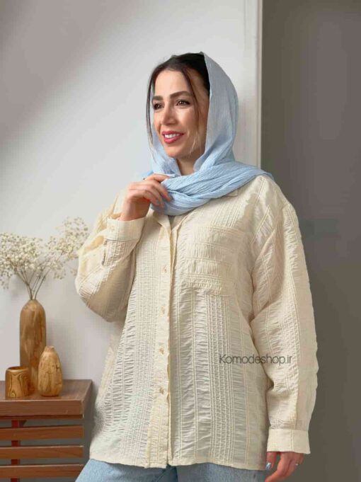 شومیز حصیری پفکی کوک دوزی سوزان - Image 4