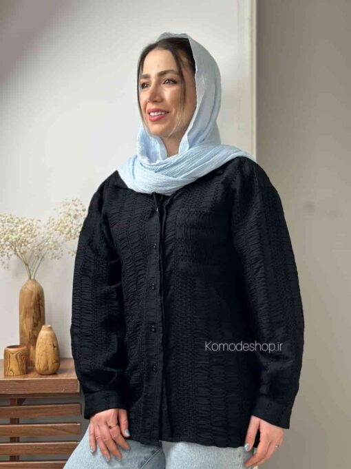 شومیز حصیری پفکی کوک دوزی سوزان - Image 5