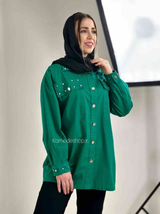 شومیز مانتویی پوپلین دارکو - Image 2