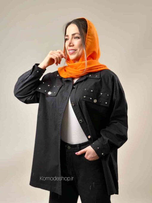 شومیز مانتویی پوپلین دارکو - Image 8