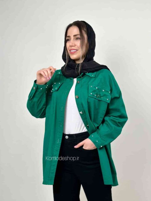شومیز مانتویی پوپلین دارکو - Image 10