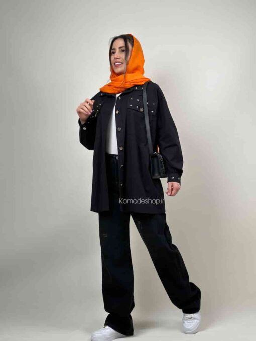 شومیز مانتویی پوپلین دارکو - Image 11