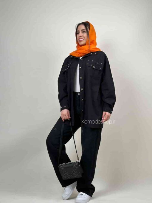 شومیز مانتویی پوپلین دارکو - Image 7