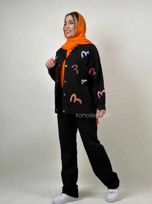 کت جین گلدوزی جی جی - Image 5