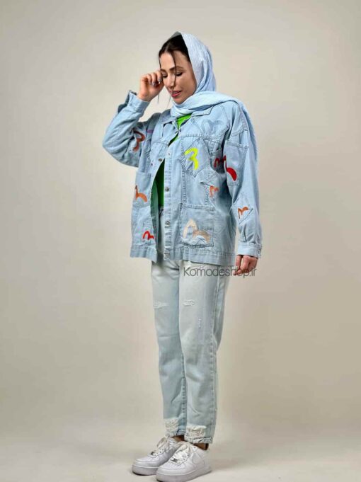 کت جین گلدوزی جی جی - Image 7