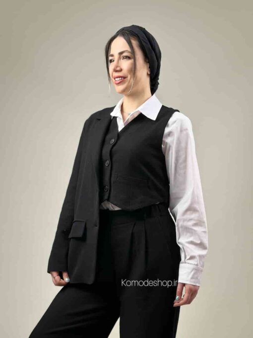 کت و شلوار جلیقه کنفی چکامه - Image 31