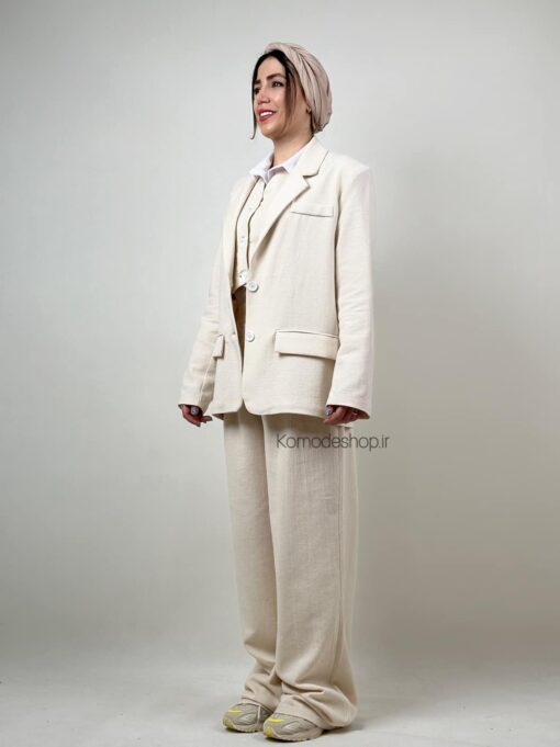 کت و شلوار جلیقه کنفی چکامه - Image 16