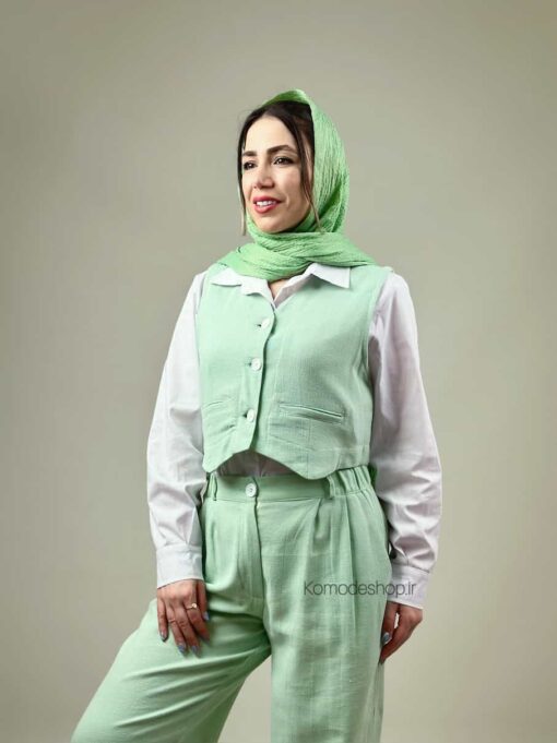 کت و شلوار جلیقه کنفی چکامه - Image 11