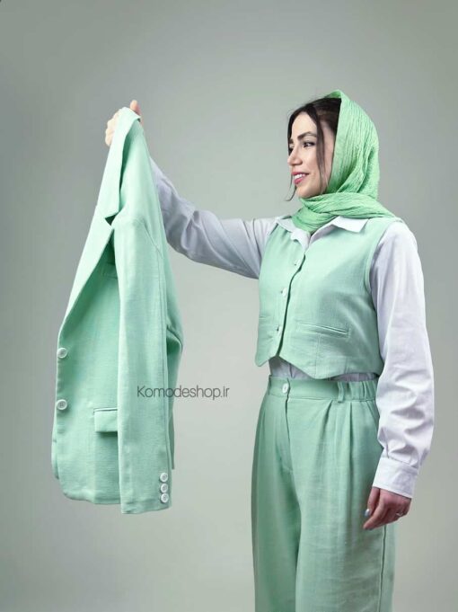کت و شلوار جلیقه کنفی چکامه - Image 7