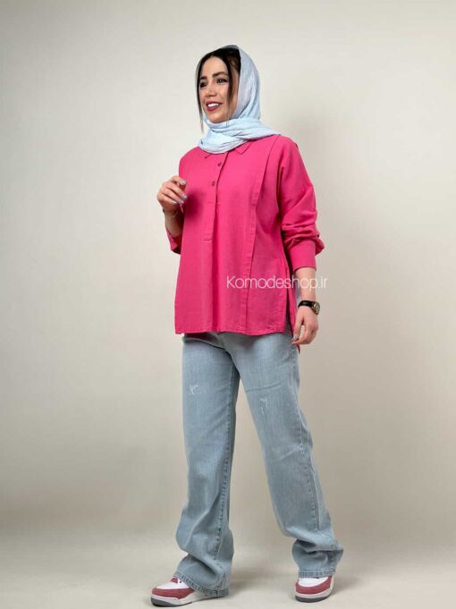 شومیز سه دکمه هاله - Image 11