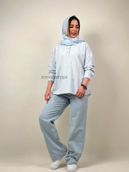 شومیز سه دکمه هاله - Image 7