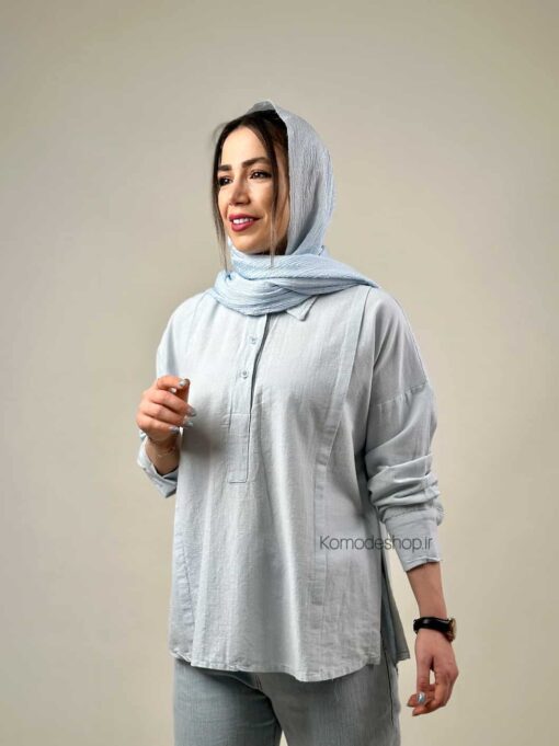 شومیز سه دکمه هاله - Image 8