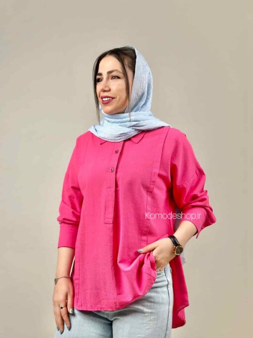 شومیز سه دکمه هاله - Image 13