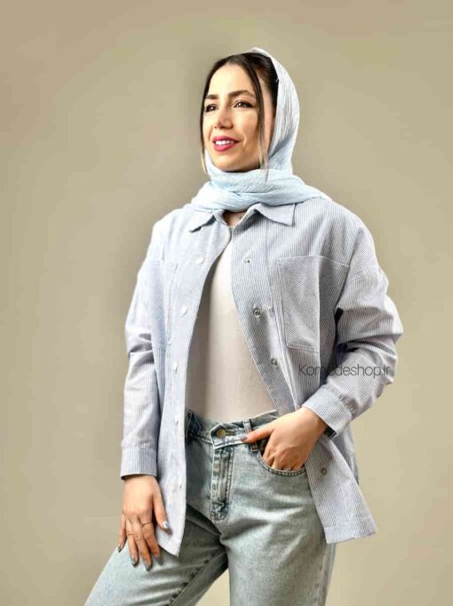 شومیز راه راه لینن لوتوس - Image 5