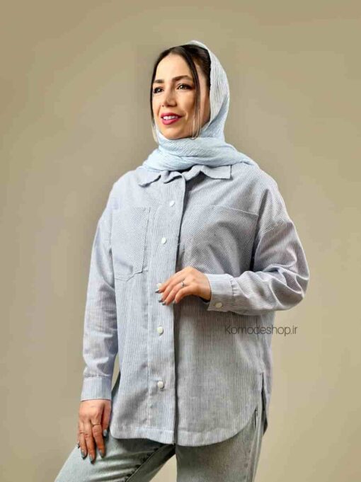 شومیز راه راه لینن لوتوس - Image 4