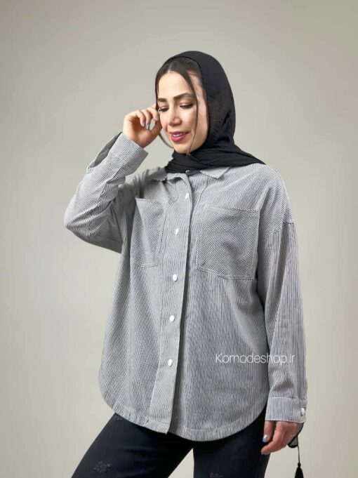 شومیز راه راه لینن لوتوس - Image 6