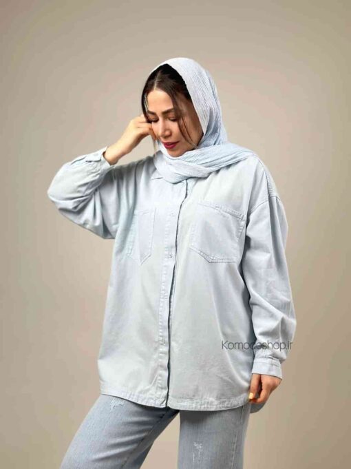 شومیز مانتویی کتان کاغذی مایا - Image 6
