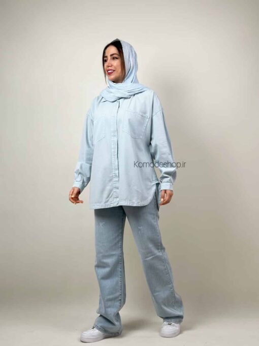 شومیز مانتویی کتان کاغذی مایا - Image 19