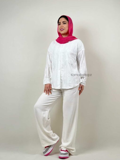 شومیز مراکشی پانیذ سفید - Image 7
