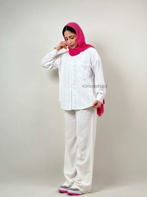 شومیز مراکشی پانیذ سفید - Image 6
