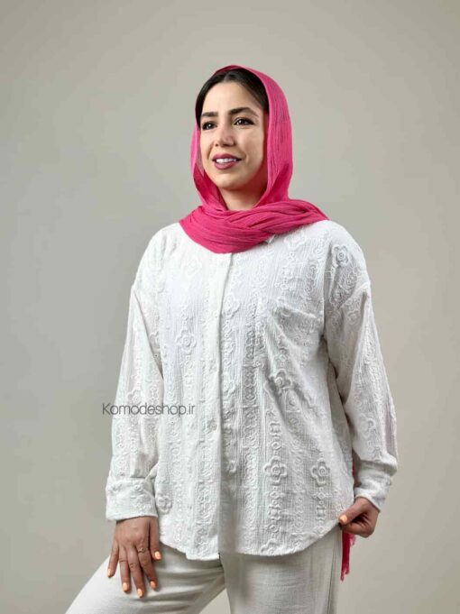شومیز مراکشی پانیذ سفید - Image 5
