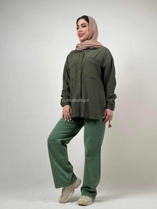 شومیز ترکیبی کنف و کتان - Image 13
